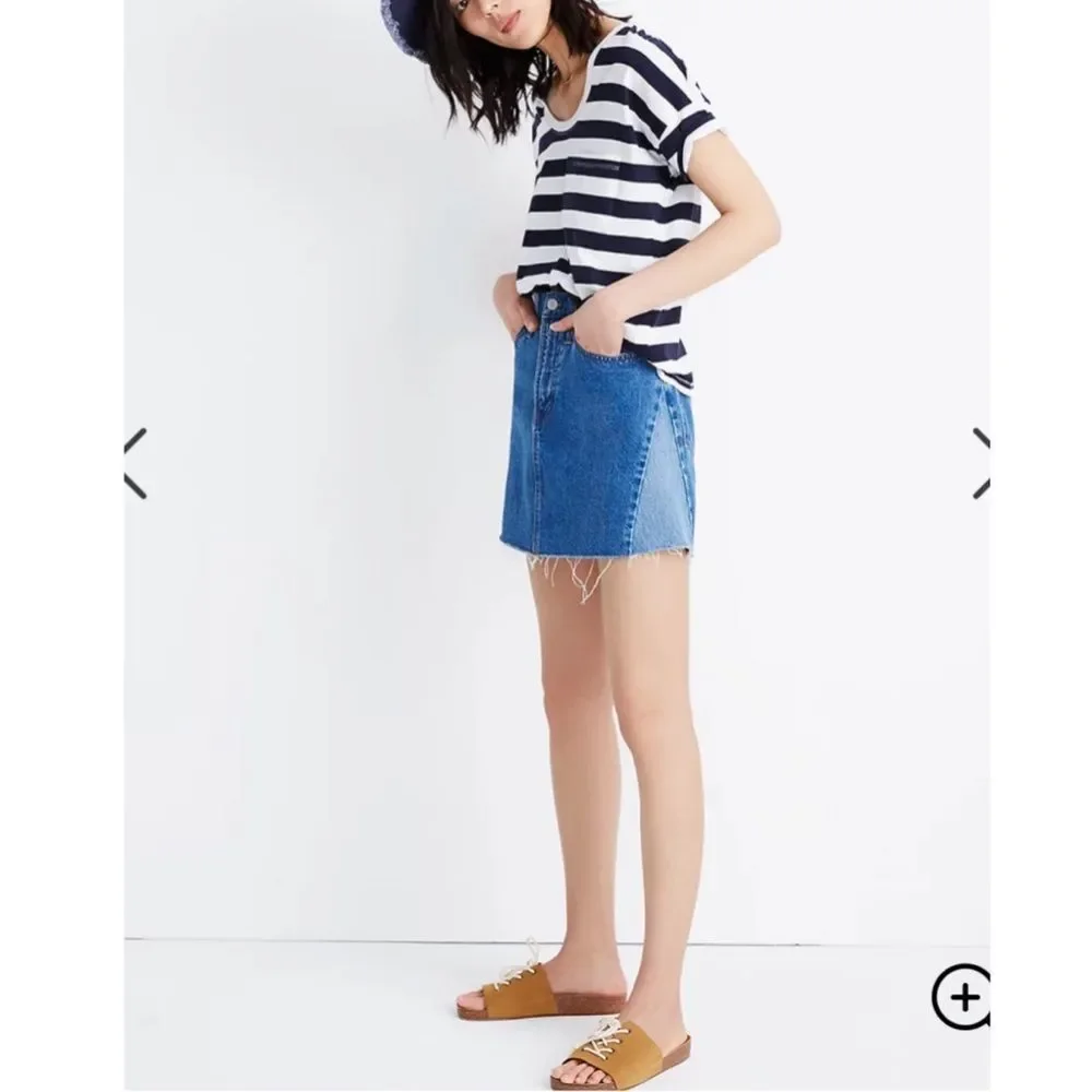 Madewell Rigid Denim A-Line Mini Skirt Size 27